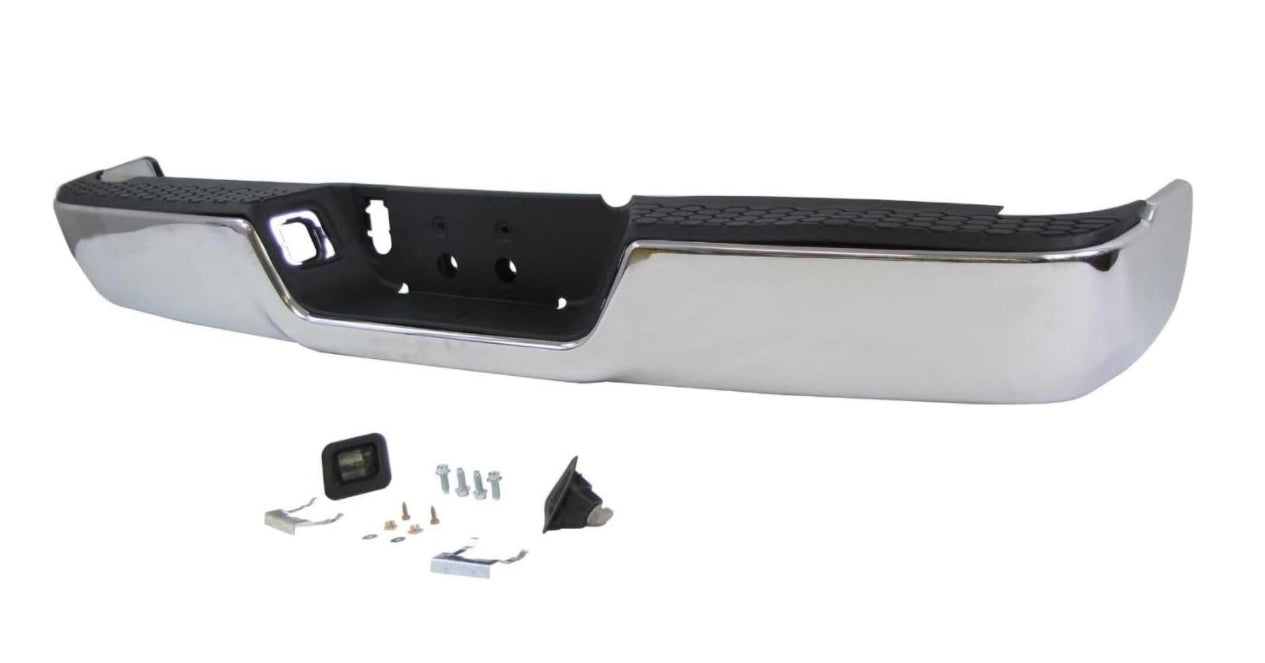 NEW Steel Rear Bumper Face Bar for 2009-2018 Dodge Ram 1500 Series CH1103117 W/O dual exhaust w/o Sensor holes Chrome