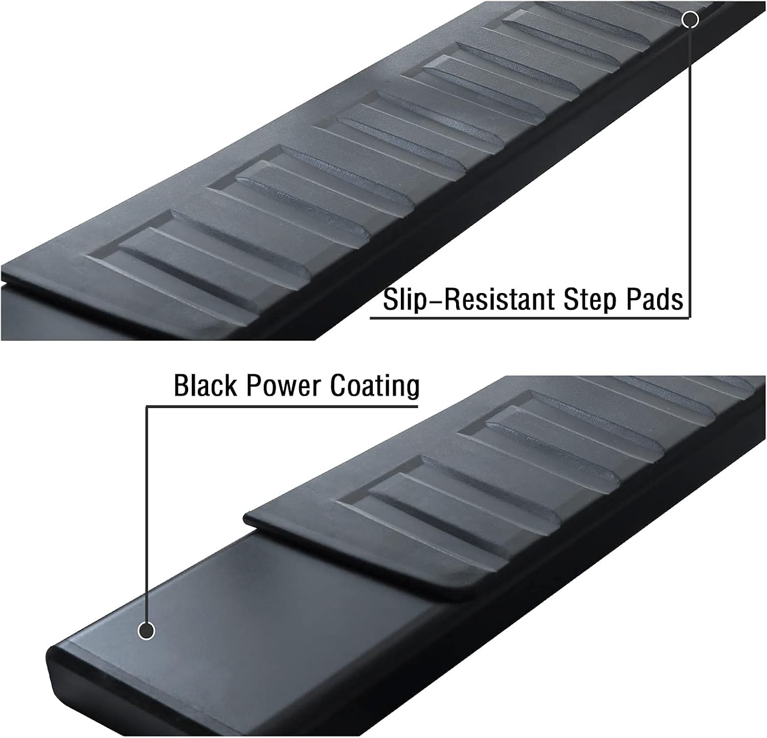 Cheetah Pro Running Boards Black Textured 6" wide for Ram 1500 2009 - 2024 Classic Models Quad cab