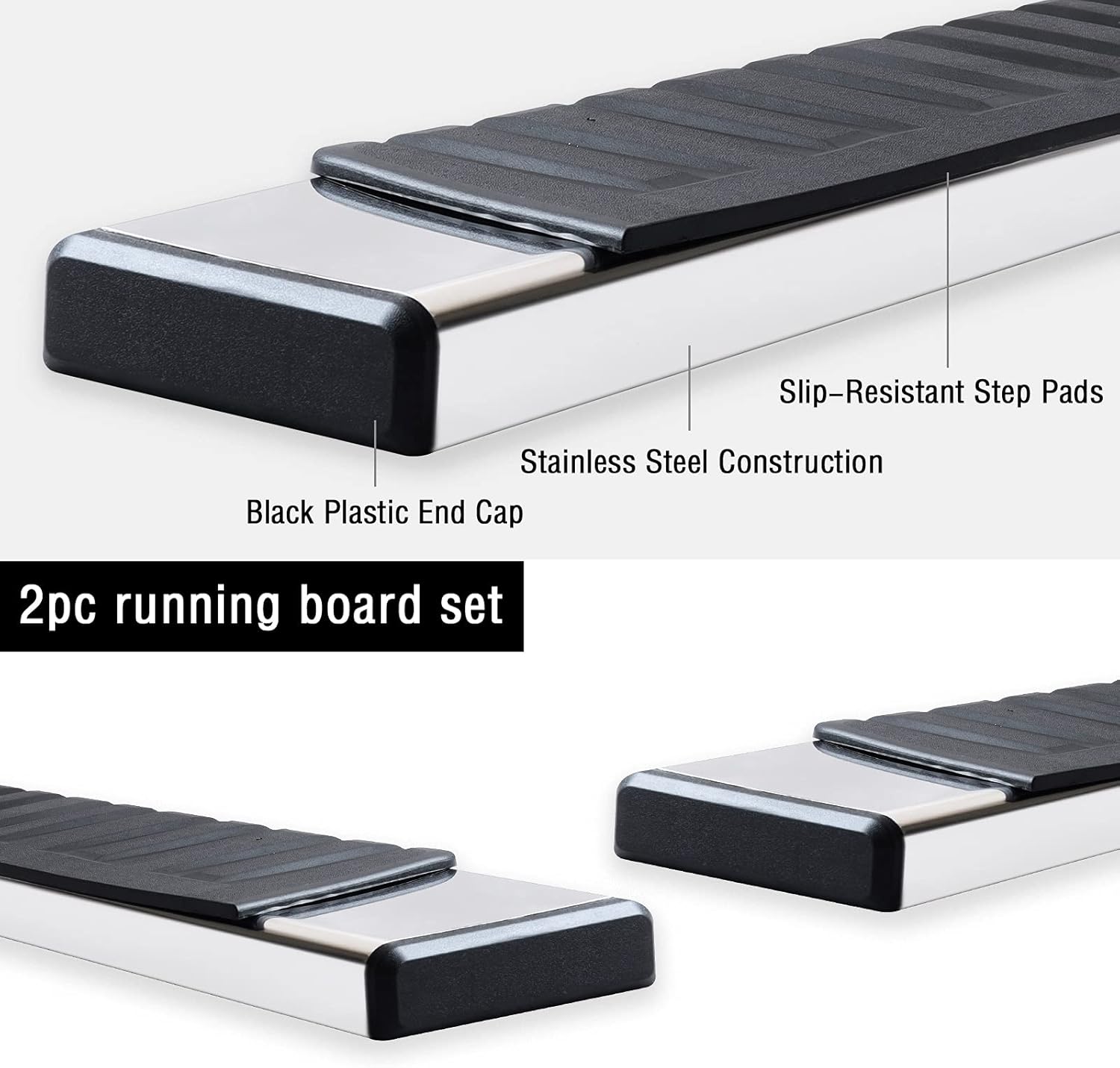 Cheetah Pro Running Boards 6 inches Aluminum Side Steps, Nerf Bars, Compatible with 2007-2018 Chevy Silverado/GMCSierra  1500 & 2007-2019 2500HD/3500HD (Gas Engine ONLY), Chrome Extended cab - 0