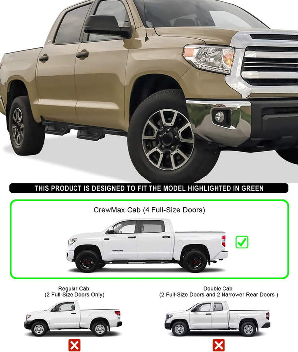 Drop Steps Running Boards Side Steps IA20NJI8B Compatible with Toyota Tundra 2007-2021 Crew Max (Nerf Bars Side Bar)