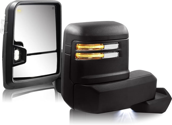 Tow mirrors set for GMC Sierra 1500 2019 - 2024 power heated turn Signal