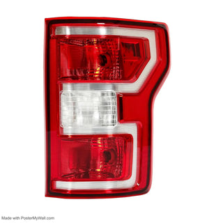 Rear Right Tail Light W/Bulbs Compatible with 2018-2020 Ford F-150 Replacement for JL3Z-13404-H FO2801265 Taillight Red Lens Chrome Housing