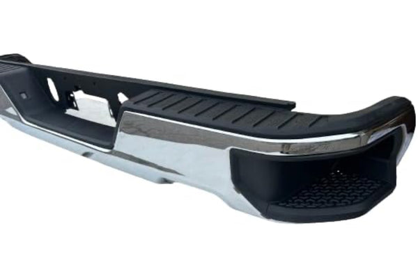 Rear Bumper for Silverado GMC Sierra 2019-2023 1500 Chrome Without/Park assist sensor holes W/Dual Exhaust Partlink GM1102576