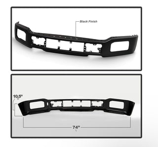 For 2018-2020 Ford F150 Pickup Truck Black Primered Steel Front Bumper Face Bar w/Fog Light Holes Replacement FO1002429