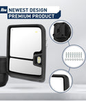 Tecman Tow mirror passenger side for Silverado Sierra 2500 3500 Power heated turn signal Chrome