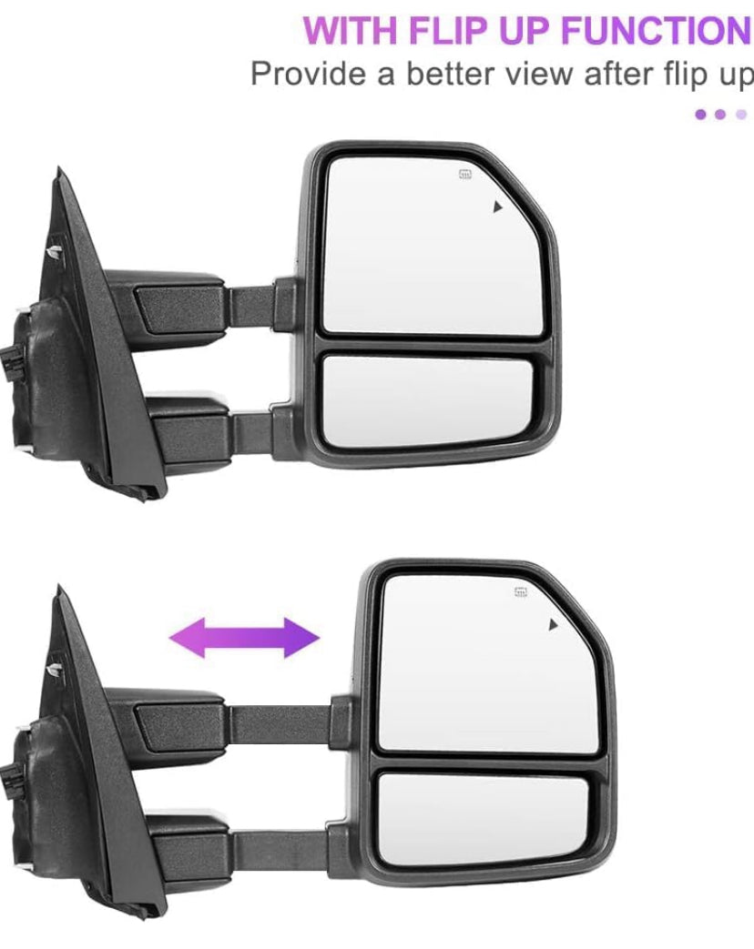 Towing mirrors for Ford f150 2021 - 2025 Power heated Blind spot monitor puddle lights