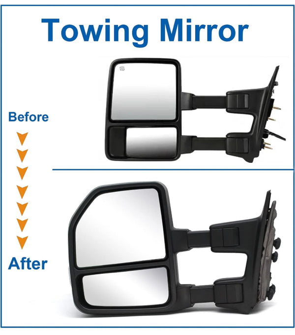 Towing mirrors for Ford F250 F350 F450 F550. Superduty Power heated , turn Signal 1999 - 2016