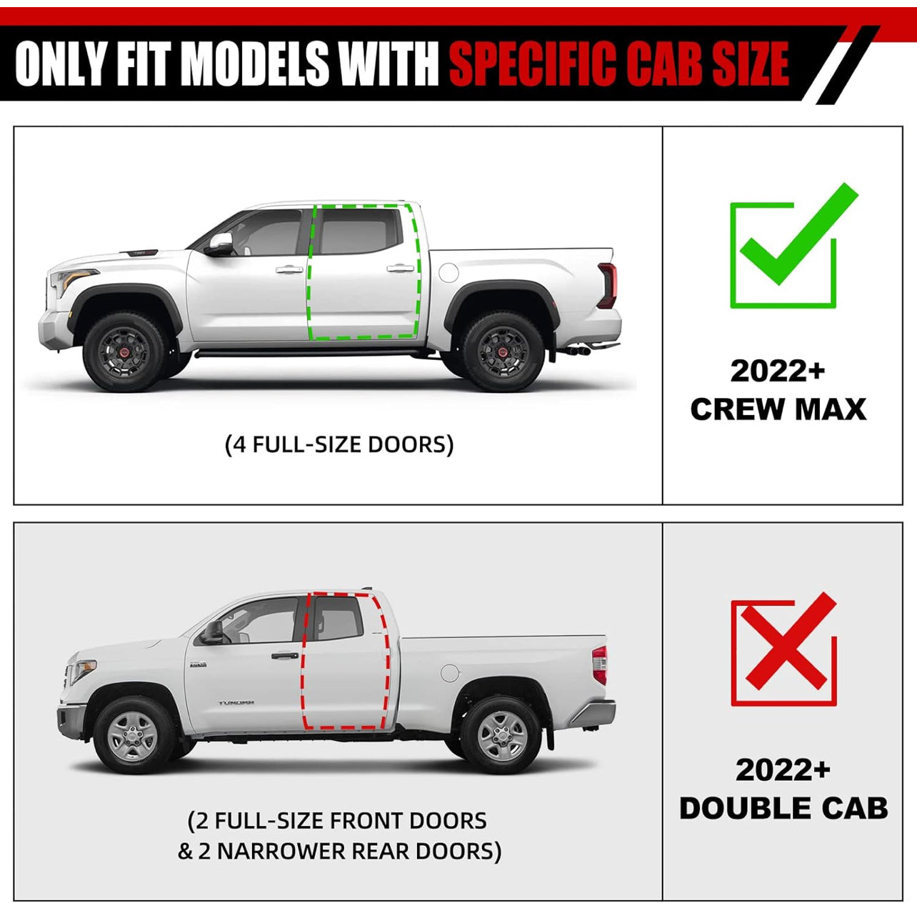 Cheetah pro Running boards side steps nerf bars for Toyota Tundra 2022 - 2025 Black 6” Crew Max