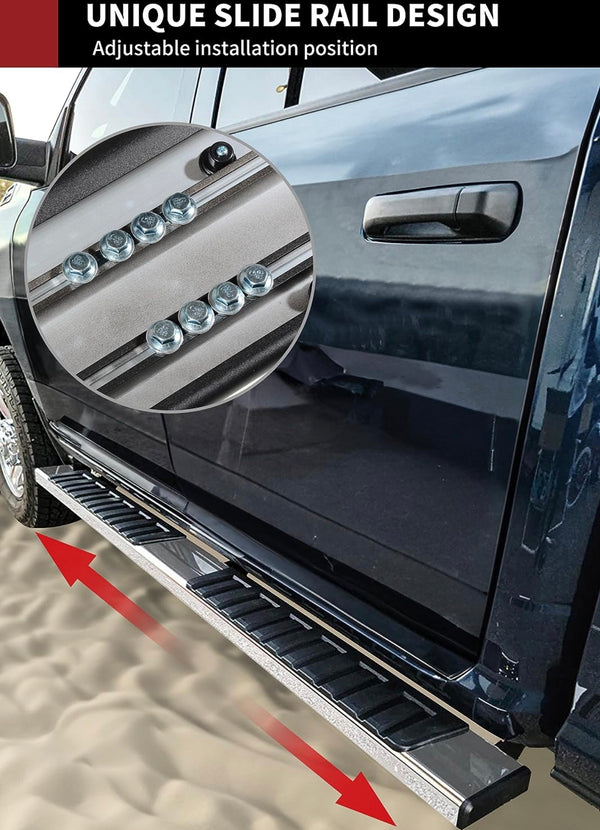 Running Boards Compatible with 2007-2018 Silverado/GMC Sierra 1500 & 2500HD 3500HD ( 2019 Silverado/Sierra 2500HD 3500HD Side Step Nerf Bar (Gas Engine ONLY) Chrome