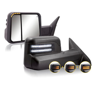 power folding Tow Mirrors Fit Dodge Ram 2009 - 2018 Black Pair Power Heated