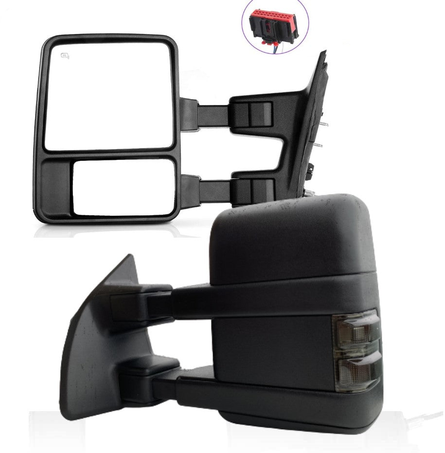 Towing Mirrors For 08-16 Ford F250 Super Duty Truck Power Heated Led Turn Signal Towing Mirrors For 08-16 Ford F250 Super Duty Truck Power Heated Led Turn Signal