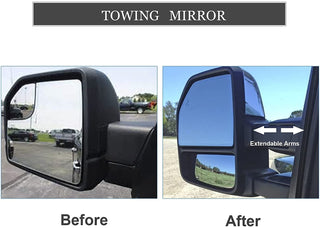 Towing mirrors fits Ford F-150 2015 - 2020 8 pins Power Heated  Smoked Signals temp sensor