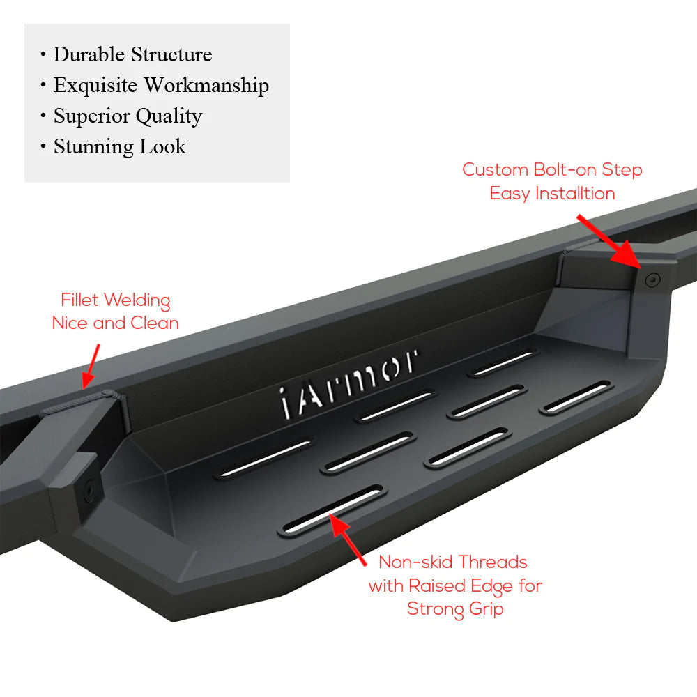 IA04NBE8B APS Drop Steps Running Boards Rocker Slider for Ram 2019 - 2023 1500 New Body Only Crew cab