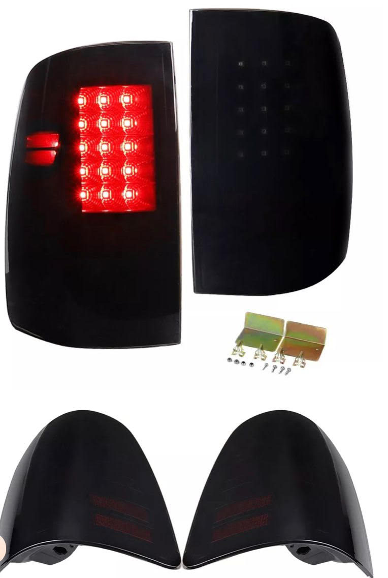 For 2009-2018 Dodge Ram 1500 2500 3500 LED Black Tail Lights Brake Lamps LH & RH - 0