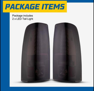 Tail Lights Pair Fits Silverado 2003 - 2006 Black Smoked